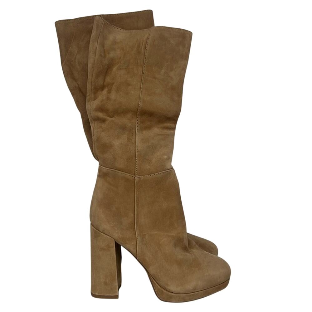 New Steve Madden sz5.5 Marcello brown knee boots suede  cognac tan heeled